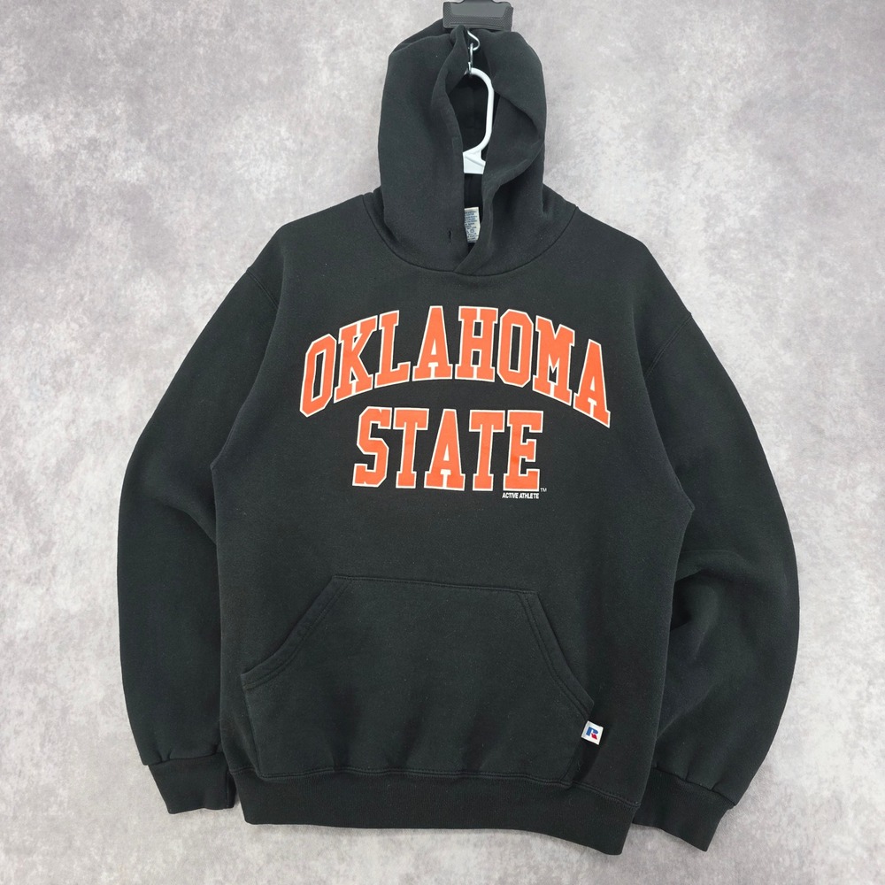 Vintage Oklahoma State Cowboys Hoodie Russell Athletic Mens Medium Black OSU